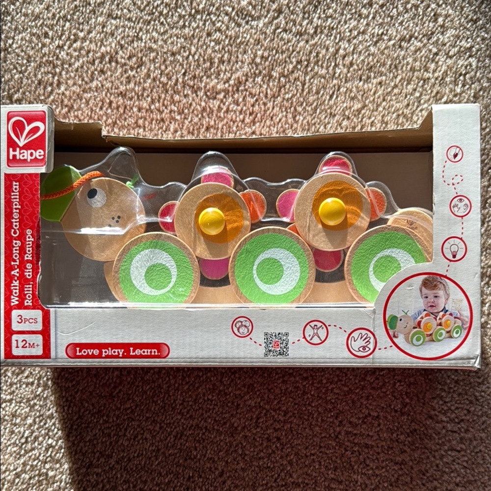 Green and Orange Caterpillar Learning Toy Set-never used, still in packaging!